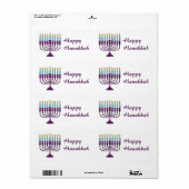 Happy Hanukkah Shalom Etiket (Full Sheet)