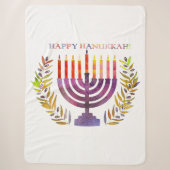 Happy Hanukkah Sherpa Blanket Deken (Voorkant)