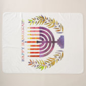 Happy Hanukkah Sherpa Blanket Deken (Voorkant (horizontaal))