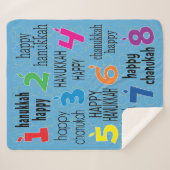 Happy Hanukkah Sherpa Dreidels Blanket/Medium Sherpa Deken (Voorkant (horizontaal))