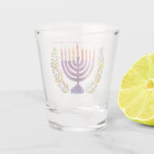 Happy Hanukkah Shot Glass Glas (Achterkant)