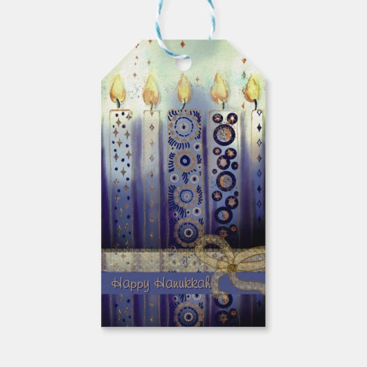Happy Hanukkah Sierkaarsen Gift Label Cadeaulabel (Achterkant)