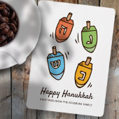 Happy Hanukkah Simple en Modern Dreidel Greeting Feestdagenkaart