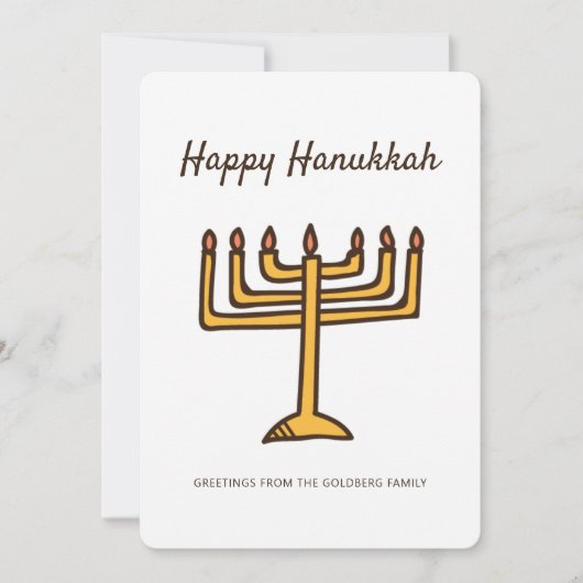 Happy Hanukkah Simple en Modern Menorah Greeting Feestdagenkaart (Voorkant)