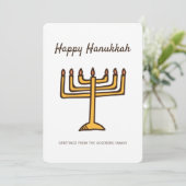 Happy Hanukkah Simple en Modern Menorah Greeting Feestdagenkaart (Staand voorkant)
