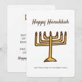 Happy Hanukkah Simple en Modern Menorah Greeting Feestdagenkaart (Voorkant / Achterkant)