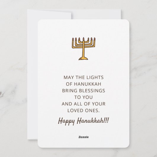Happy Hanukkah Simple en Modern Menorah Greeting Feestdagenkaart (Achterkant)