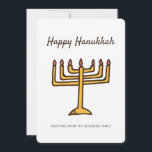 Happy Hanukkah Simple en Modern Menorah Greeting Feestdagenkaart<br><div class="desc">Dit is een eenvoudig,  minimalistisch en modern ontwerp van Menorah Kaarsen illustratie.</div>