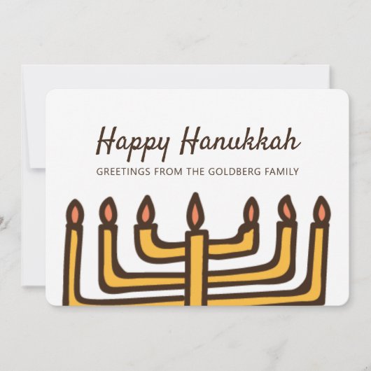 Happy Hanukkah Simple en Modern Menorah Greeting Feestdagenkaart (Voorkant)