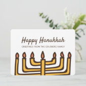 Happy Hanukkah Simple en Modern Menorah Greeting Feestdagenkaart (Staand voorkant)