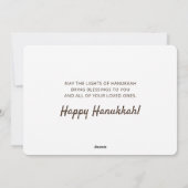 Happy Hanukkah Simple en Modern Menorah Greeting Feestdagenkaart (Achterkant)