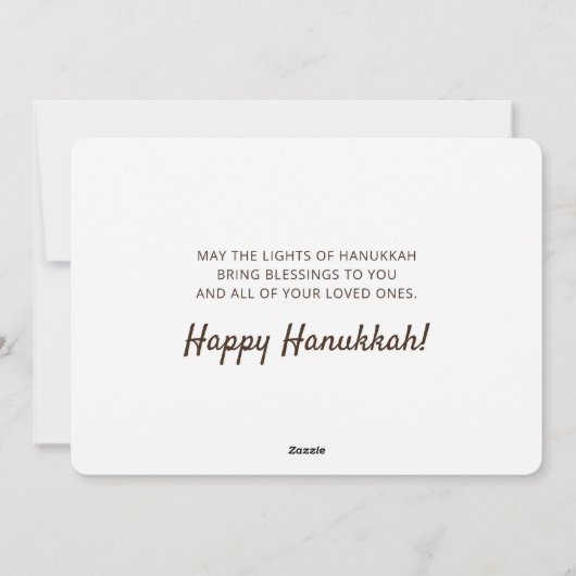 Happy Hanukkah Simple en Modern Menorah Greeting Feestdagenkaart (Achterkant)