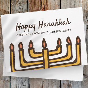 Happy Hanukkah Simple en Modern Menorah Greeting Feestdagenkaart
