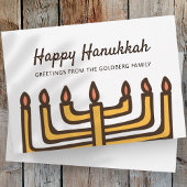 Happy Hanukkah Simple en Modern Menorah Greeting Feestdagenkaart