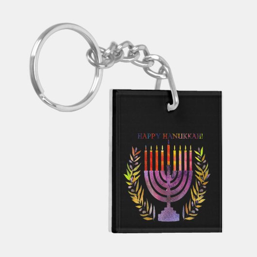 Happy Hanukkah-Sleutelhanger Sleutelhanger (Voorkant Links)