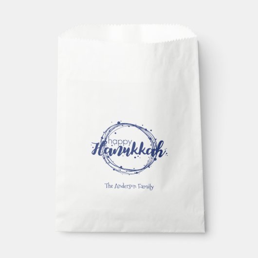 Happy Hanukkah Snow Bubbles Holiday Favor Bags Bedankzakje (Voorkant)