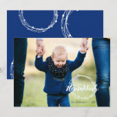 Happy Hanukkah Snow Bubbles Holiday-fotokaart Feestdagenkaart (Voorkant / Achterkant)