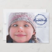 Happy Hanukkah Snow Bubbles Holiday-fotokaart Feestdagenkaart (Voorkant)