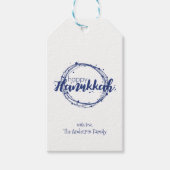Happy Hanukkah Snow Bubbles Holiday Gift Labels Cadeaulabel (Voorkant)