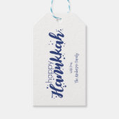 Happy Hanukkah Snow Bubbles Holiday Gift Labels Cadeaulabel (Voorkant)