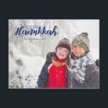Happy Hanukkah Snow Bubbles Photo Postcards Feestdagenkaart<br><div class="desc">Stylish and cute Happy Hanukkah Snow Bubbles Holiday Photo Postcards are perfect all your friends and familiy this day season. Customize the text with your familiy name and the year and swap out the picture for a foto of your kids,  pet,  or the whole familiy.</div>