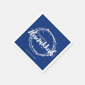 Happy Hanukkah Snow Bubbles Wreath Holiday Napkin Servet (Hoek)