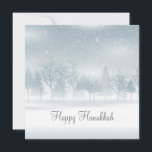 Happy Hanukkah Snow Scene Natuur  joodse Feestdagenkaart<br><div class="desc">Mooie Hanukkah-kaart. Een  sneeuwscène bij schemering die de schoonheid van de natuur toont. Geniet van het mooie seizoen met je familie en vrienden.</div>