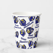 Happy Hanukkah Spinning Dreidel Papieren Bekers (Achterkant)