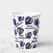 Happy Hanukkah Spinning Dreidel Papieren Bekers (Voorkant)