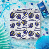 Happy Hanukkah Spinning Dreidel Papieren Bordje (Feest)