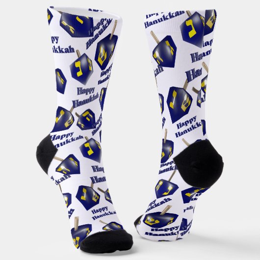 Happy Hanukkah Spinning Dreidel Sokken (Gebogen)
