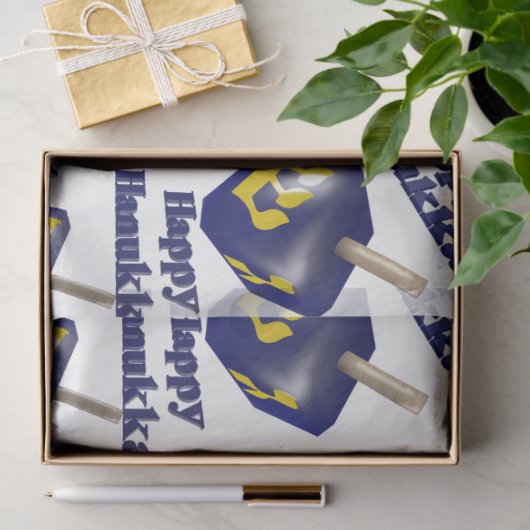 Happy Hanukkah Spinning Dreidel Tissuepapier (Geschenk)