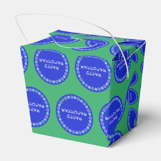 Happy Hanukkah Star Circle Bedankdoosjes (Achterkant)