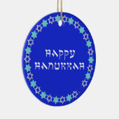 Happy Hanukkah Star Circle Keramisch Ornament (Rechts)