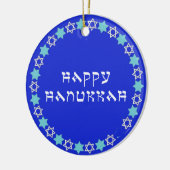Happy Hanukkah Star Circle Keramisch Ornament (Links)