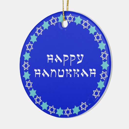 Happy Hanukkah Star Circle Keramisch Ornament (Links)