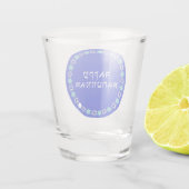 Happy Hanukkah Star Circle Shot Glas (Achterkant)