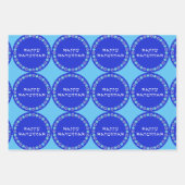 Happy Hanukkah Star Circle Wrapping Paper Sheets (Voorkant 2)