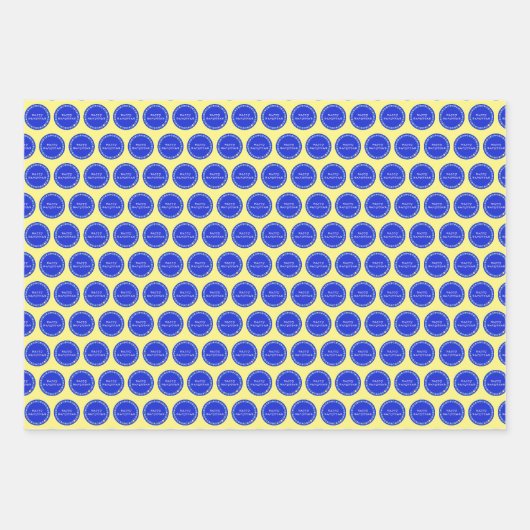 Happy Hanukkah Star Circle Wrapping Paper Sheets (Voorkant)