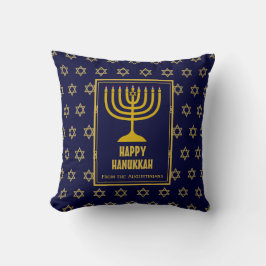 HAPPY HANUKKAH Star David Personalized BLUE Kussen