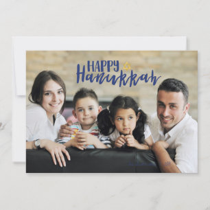 Happy Hanukkah Star of David Holiday Photo Card Feestdagenkaart