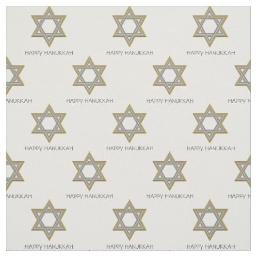 HAPPY HANUKKAH | Star of David tekst Stof (Swatch)