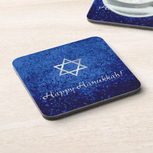 Happy Hanukkah Star van David Bier Onderzetter (Linkerzijde)