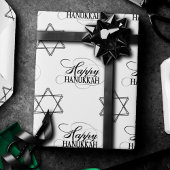 Happy Hanukkah Star van David Classic Black White Cadeaupapier
