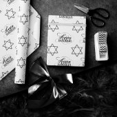 Happy Hanukkah Star van David Classic Black White Cadeaupapier