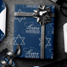 Happy Hanukkah Star van David Classic Silver Navy