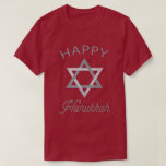 Happy Hanukkah Star van David Glitter T-Shirt<br><div class="desc">Hanukkah 2022 begint in de avond van zondag 18 december en eindigt in de avond van maandag 26 december</div>