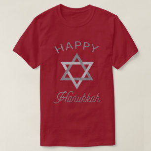 Happy Hanukkah Star van David Glitter T-Shirt