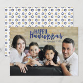 Happy Hanukkah Star van David Holiday Fotokaart Feestdagenkaart (Voorkant / Achterkant)