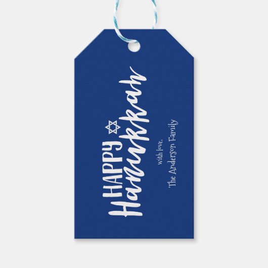 Happy Hanukkah Star van David Holiday Gift Labels Cadeaulabel (Voorkant)